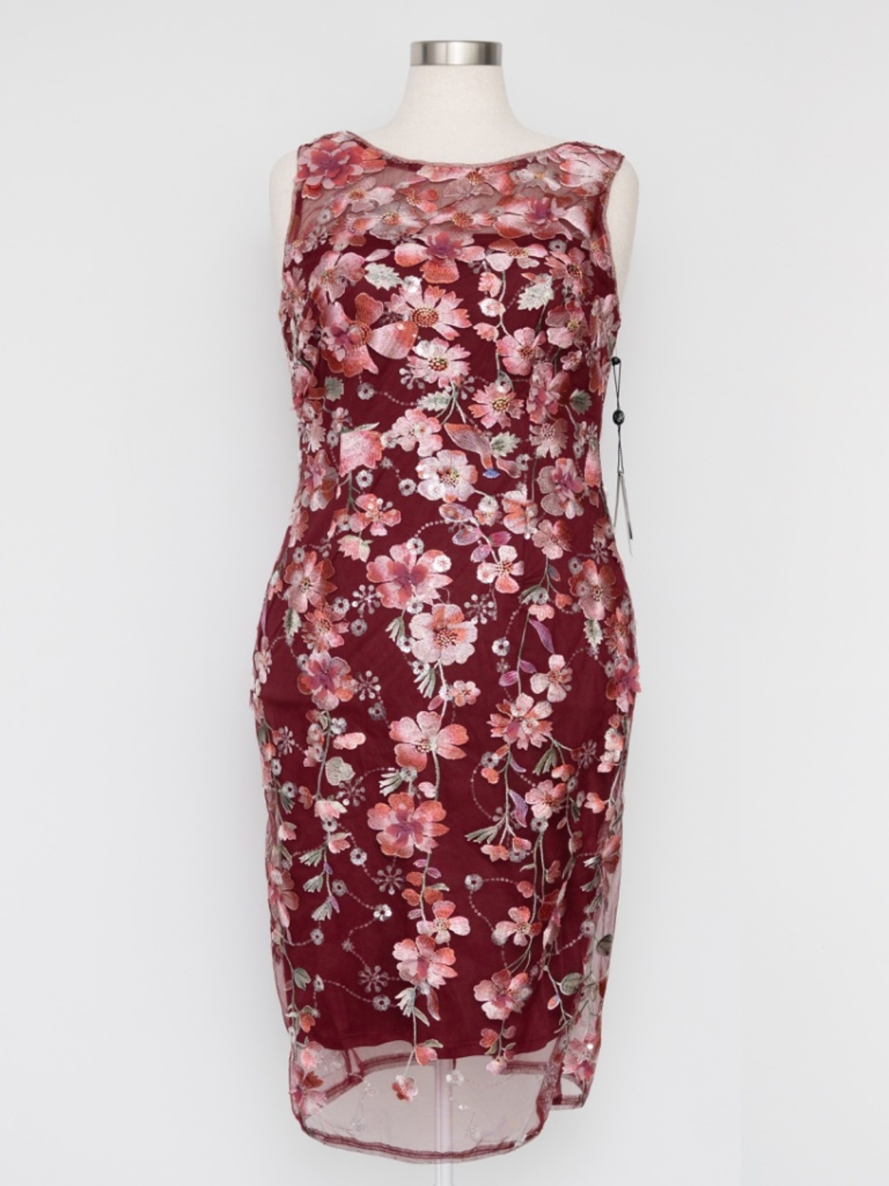 Adrianna‎ Papell - Embroidered Floral Midi Dress